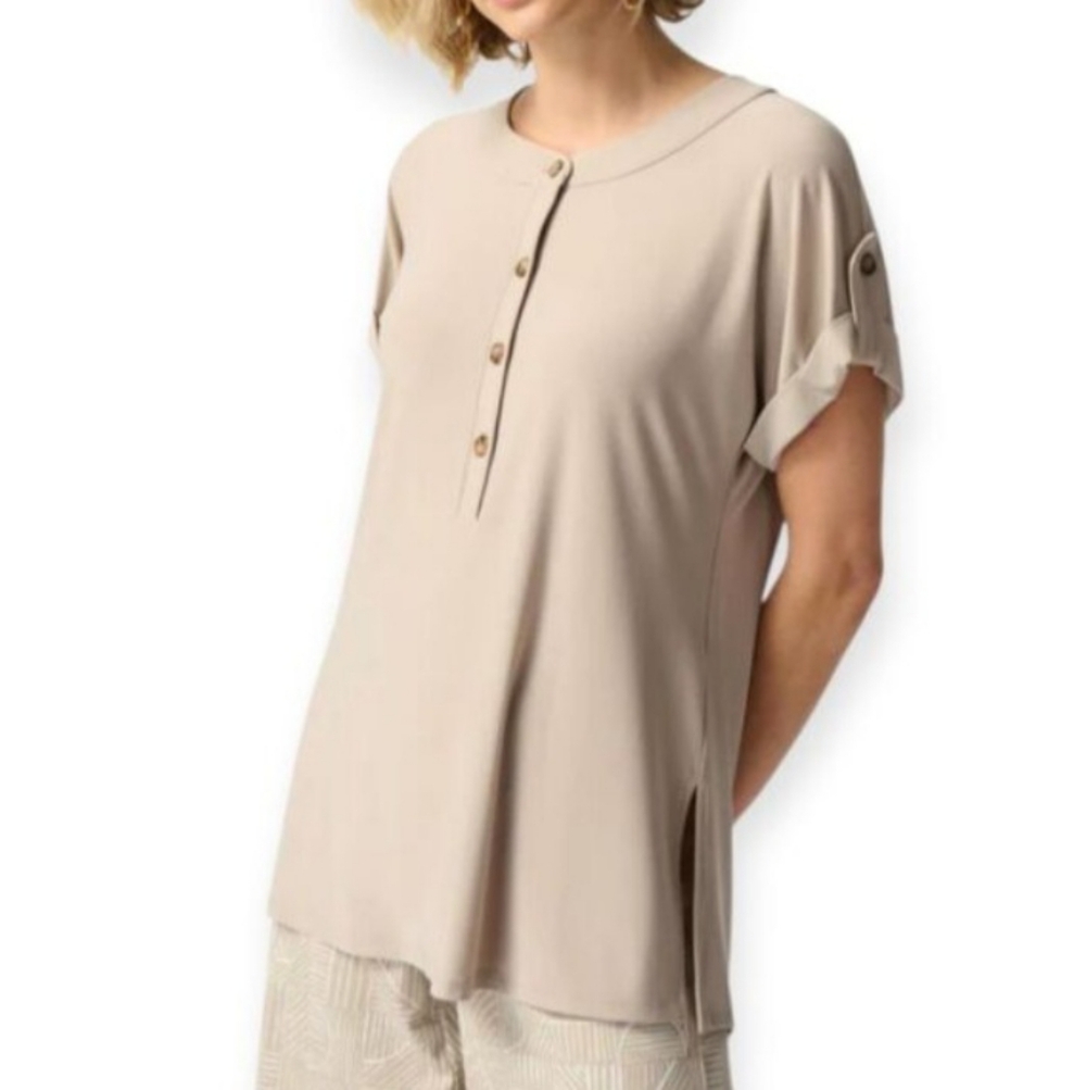 Joseph Ribkoff Beige Button-Down Blouse Sz.6 EUC.